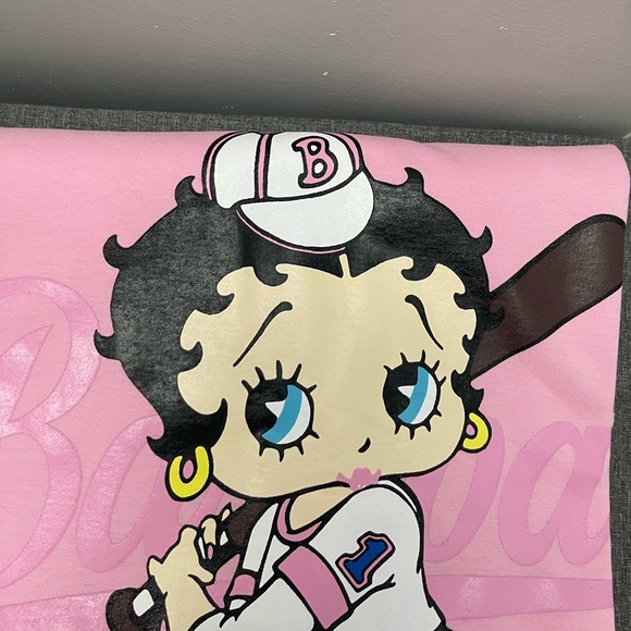 Pink Betty Boop Adult Baseball T-Shirt - Picture 3 of 4